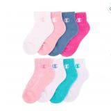 Champion Kids Quarter Socks 8pk Size 5y-7y