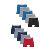 Hanes Boys Boxer Briefs 10-Pack Medium GreyBlue