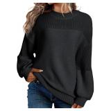 Dokotoo Crewneck Knit Pullover Sweater Black Large
