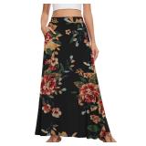 Leafsay Maxi Skirt Womens Brown Floral Black Large
