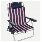 Position Reclining Beach Chair Red White Blue
