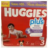 Huggies Plus Little Movers Diapers Size 3 204ct