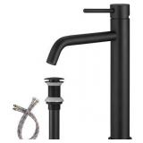 BWE A-96056H-B-2 Single Hole Bathroom Faucet Black