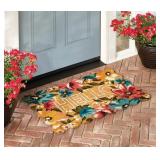 Floral Hello Coir Doormat 23 x 35