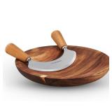 Cole Mason Acacia Wood Mezzaluna Cutting Board