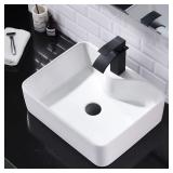 Jshozzy 19 Inch Ceramic Vessel Bathroom Sink