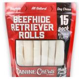 Canine Chews 8-9 Beef Retriever Rolls 15ct