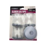 Everbilt 41-H1022 Clear Round Leg Tip Slider 4pk
