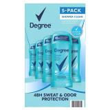 Degree Shower Clean Antiperspirant 2.6oz 5pk