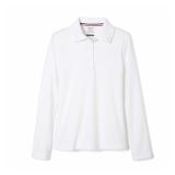 French Toast Girls Long Sleeve Polo White XL