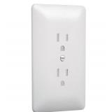 TayMac 1-Gang Mid-Size Duplex Wall Plate White
