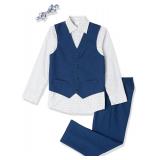 Van Heusen 4-Piece Formal Suit Vest Set Blue 6