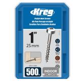 Kreg SPS-C1-500 Pocket-Hole Screws 1in 500ct