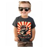 Lovekider DJ Cat T-Shirt Boys 3T Dark Gray