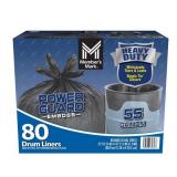 Heavy Duty Black Trash Bags 55 Gallon 80ct
