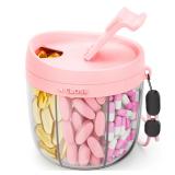 Amoos 7-Slot Pill Dispenser Pink 3.8