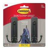 Command Large Matte Black Utility Hooks 2pk