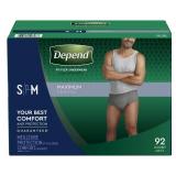 Depend Fit-Flex Mens Underwear SM 92ct