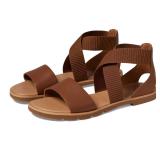 Sorel Fashion Flat Sandals Velvet Tan Size 5.5