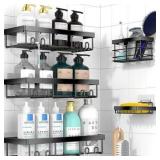 Dasaka Adhesive Shower Caddy 12.6-Inch Black Rack