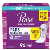 Poise Ultimate Absorbency Incontinence Pads 96ct