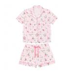 Piece Notch Collar Pajama Set XL