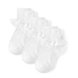 Gymboree Girls Ruffle Crew Socks White 2-3T 3pk