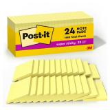 Post-it Super Sticky Notes 3x3 in 24pk