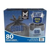 Heavy Duty Black Trash Bags 55 Gallon 80ct
