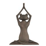 Pure Garden Meditating Frog Statue 7x6.75 Bronze