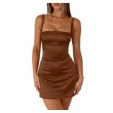 Vidiva Satin Square Neck Cocktail Dress...