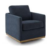 Modern Classic Fabric Swivel Chair Indigo