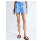 Free Assembly Ruffle Trim Cotton Shorts Blue 4X
