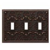 Amerelle 65TTTDB Filigree 3 Toggle Wallplate