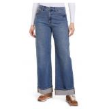 Nine West Wide Leg Cuffed Jeans Size 18