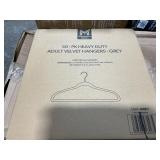 Heavy Duty Adult Velvet Hangers Grey 50ct