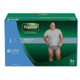 Depend Fit-Flex Mens Incontinence Underwear L 84ct