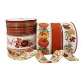 Wired Halloween and Harvest Ribbon 6pk
