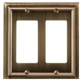 Amerelle Continental Double Rocker Wallplate Brass