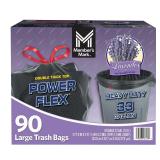 Power Flex 33 Gallon Trash Bags Lavender 90ct