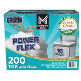 Power Flex 13-Gallon Tall Kitchen Trash Bags 200ct