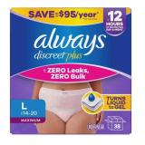 Always Discreet Plus Womens Underwear Maximum