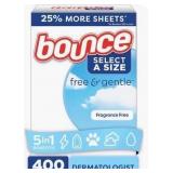 Bounce Free Gentle Select a Size Dryer Sheets