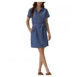 Frye Belted Denim Mini Dress Size M