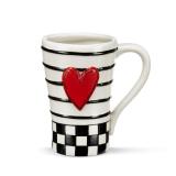 Demdaco Checkered Stripe Stoneware Mug 15 oz