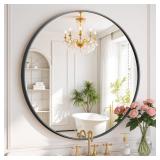 SageNest 36x24 Inch Black Metal Vanity Mirror