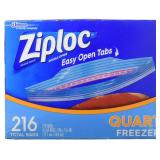 Ziploc Quart Freezer Bags 216ct