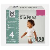 Premium Baby Diapers Size 4 198ct