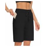 Dibaolong Womens Yoga Bermuda Shorts Black XXL