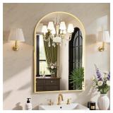 Sweetcrispy 20x30 Arched Gold Wall Mirror